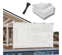 Voile d'ombrage 130 x 180 cm HDPE 95% Anti-UV Résistant Aux Intempéries, Facile à Suspendre Vent, Voile d'ombrage Réutilisable avec Œillets pour Extérieur Patio Serre, Blanc