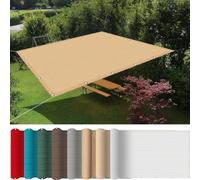 Voile d'ombrage 130 x 360 cm HDPE 95% Anti-UV Résistant Aux Intempéries, Facile à Suspendre Vent, Filet d'ombrage pour Serre avec Œillets pour Terrasse Pergola Jardin, Jaune Sable