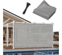 Voile d'ombrage 130 x 400 cm HDPE 95% Anti-UV Résistant Aux Intempéries, Facile à Suspendre Vent, Voile d'ombrage Réutilisable avec Œillets pour Extérieur Patio Serre, Gris Clair