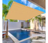 Voile d'ombrage 200 x 610 cm HDPE Respirant, Anti 95% UV, Contre Le Vent, Respirant, Perméable à L’Eau, Extérieure Filet d'ombrage avec Cordes pour Jardin, Pergola, Jaune Sable