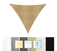 Lumaland Voile d'ombrage Cordes de Fixation incluses | Triangulaire 3 x 3 x 3 mètres Protection Solaire | 100% HDPE avec Le Filtre UV de Protection [Blanc]