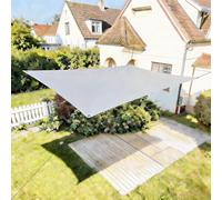 Voile d'ombrage 370 x 460 cm Protection UV, Anti-Déchirure, Coupe-Vent, Imperméable Filet Protection Solaire, Toile pour Pergola avec Cordes pour Jardin, Terrasse, Balcon, Gris Clair