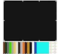 Voile d'ombrage 5.2 x 10 m Rectangulaire Imperméable UV Protection Voile Ombrage avec Oeillets et Cordons pour Patio Jardin Terrasse Extérieur, Noir