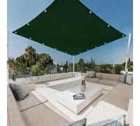 Voile d'ombrage 700 x 900 cm Protection UV, Anti-Déchirure, Coupe-Vent, Imperméable Toile d'ombrage Rectangulaire, Bâche Ombrage avec Cordes pour Terrasse Jardin Extérieur, Vert Foncé