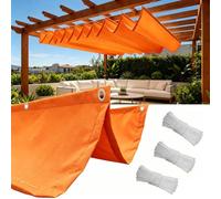 Voile d'ombrage à La Vague 80 x 150 cm Imperméable Protection UV Vague Rétractable Paravent de Balcon avec Oeillets et Cordons, Résistant pour Jardin, Terrasse, Balcon, Orange