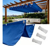 Voile d'ombrage à La Vague 80 x 150 cm Imperméable Protection UV Vague Rétractable Paravent de Balcon avec Oeillets et Cordons, Résistant pour Jardin, Terrasse, Balcon, Bleu Foncé