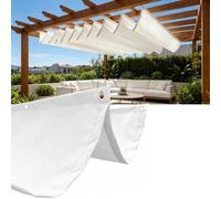 Voile d'ombrage à La Vague 80 x 150 cm Imperméable Protection UV Vague Rétractable Paravent de Balcon avec Oeillets et Cordons, Résistant pour Jardin, Terrasse, Balcon, Blanc