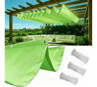Voile d'ombrage à La Vague 80 x 150 cm Imperméable Protection UV Vague Rétractable Paravent de Balcon avec Oeillets et Cordons, Résistant pour Jardin, Terrasse, Balcon, Vert Tendre