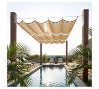 Voile d'Ombrage à Vagues en Forme de U,Rétractable Vague Voile D'ombrage,Couverture d'Ombre Filtrant La Lumière,Auvent à Vagues,Toile d'Ombrage Respirant,for Pergola(W1.8*L10m/W5.90*L32.81ft)