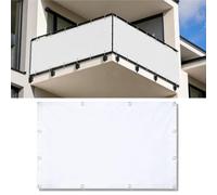 Voile d'Ombrage Blanc Imperméable Robuste 3.65x5.48M Rectangulaire 95% Protection UV Auvent Extérieur avec Œillets et Corde pour Terrasse Balcon Cour