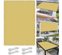Voile d'ombrage Bord Droit 120 x 600 cm Protection Solaire, Résistant à La Pluie, Anti UV Filet Coupe-Vent avec Oeillets pour Extérieur, Jardin, Terrasse, Couleur Crème