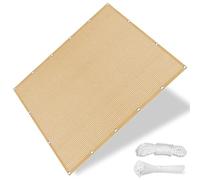 Voile d'ombrage Bord Droit 220 x 340 cm, Hdpe, Respirant, Perméable, Anti-Déchirure, Voile D’Ombrage, Ombrage pour Patio Jardin, Terrasse, Extérieur, Balcon, Jaune Sable