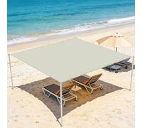 Voile d'ombrage Carré 2.6 x 4 m D'Ombrages UV Protection Store de Patio avec Oeillets et Cordons pour Patio Jardin Terrasse Extérieur, Sable, Blanc cassé