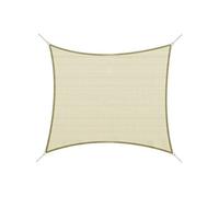 Voile d'ombrage carré 3 x 3 m polyéthylène haute densité résistant aux UV crème