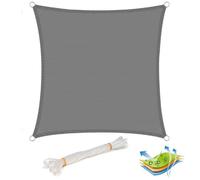 Voile d'ombrage carré en HDPE - WOLTU - 3.6x3.6m - Gris - Protection UV