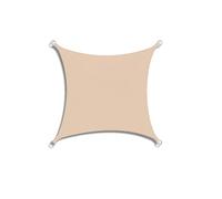 Voile d'ombrage carré imperméable - 4 x 4 m - Protection UV - Pour jardin, terrasse, terrasse, extérieur - Très résistant - Beige foncé - Protection contre les rayons UV - 95 %