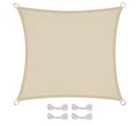 Voile d'ombrage carré pour terrasse, jardin, toile imperméable et résistant UV - 2 x 2 m - Beige - Linxor