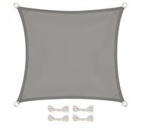 Voile d'ombrage carré pour terrasse, jardin, toile imperméable et résistant UV - 2 x 2 m - Gris - Linxor