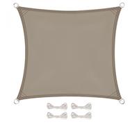 Voile d'ombrage carré pour terrasse, jardin, toile imperméable et résistant UV - 2 x 2 m - Taupe - Linxor