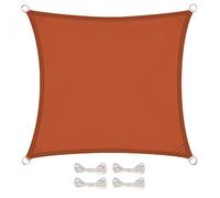 Voile d'ombrage carré pour terrasse, jardin, toile imperméable et résistant UV - 2 x 2 m - Terracotta - Linxor