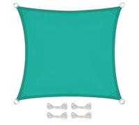 Voile d'ombrage carré pour terrasse, jardin, toile imperméable et résistant UV - 2 x 2 m - Turquoise - Linxor