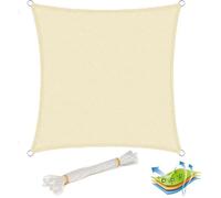 Voile d'ombrage carré WOLTU en HDPE, protection UV pour jardin-terrasse 3x3m crème