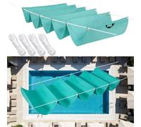 Voile d'ombrage Carrée 0.5 x 2.3 m Protéger du Soleil, Résistant à La Pluie, Anti-Déchirure, Anti-UV, Voile d'ombrage à Vagues avec Œillets et Corde pour Jardins Gazebo, Bleu Ciel