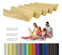 Voile d'ombrage Carrée 1.3 x 5 m Protéger du Soleil, Résistant à La Pluie, Anti-Déchirure, Anti-UV, Toile Ombrage Exterieur avec Œillets et Corde pour Terrasse Pergola, Beige