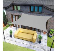 Voile d'ombrage carrée, 3x3 mètres, imperméable, gris, protection UV 95%, polyester
