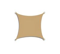 Voile d'ombrage carrée imperméable - Protection UV 95 % - Pour jardin, terrasse et terrasse - Camel - 4 x 4 m