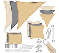 Voile d'ombrage carrée - KESSER - Dimensions 5x5m - Tissu HDPE 185g/m² - Protection UV 85% - Hydrofuge - Respirant