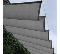 Voile d'Ombrage de Vague Anti-UV 95%,Rétractable Kit de Couverture d'Ombre,Auvent à Vagues en U,Toile d'Ombrage Respirant,Canopée pour Terrasse Patio ou Véranda,Gris (1.5x3m)