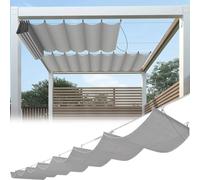 Voile d'Ombrage de Vague Rétractable,Filet d'Ombrage en HDPE,U Remplacement Couverture d'Ombre Voile de Vague,Tissu d'Ombre,pour Pergola en Bois,avec Kit de Montage (0.9x7m)