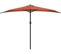 Voile d'ombrage en terre cuite pour balcon 300 x 155 cm, paire de tiges en aluminium Ø 38 mm avec système de tension, fonction d'aération, protection contre les UV
