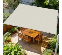 Voile d'ombrage Étanche 1.8 x 2.8 m D'Ombrages UV Protection Rectangulaire Imperméable Brise Vue avec Oeillets et Cordons pour Patio Jardin Terrasse Extérieur Balcon, Blanc cassé