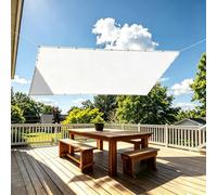 Voile d'Ombrage Étanche,Toile-Ombrage Blanc 300x1000cm/3x10m Brise Vue Balcon,Filet Dombrage Rectangle avec Oeillets et Cordons pour Jardin,Terrasse,Camping,Balcon