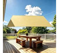Voile d'Ombrage Étanche,Toile-Ombrage Jaune Sable 130x130cm/1.3x1.3M Brise Vue Balcon,Filet Dombrage Rectangle avec Oeillets et Cordons pour Jardin,Terrasse,Camping,Balcon