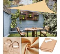 Voile d'ombrage extérieur étanche à l'eau Protection solaire pour jardin patio balcon Oxford tissu Voile d'ombrage triangulaire 3x3x3m (Beige,3x3x3m)