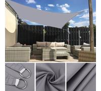 Voile d'ombrage extérieur étanche à l'eau Protection solaire pour jardin patio balcon Oxford tissu Voile d'ombrage carré 4X4m (Gris,4x4m)