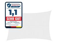 Voile d'ombrage hydrofuge protection UV note de test 1.4 nombreuses couleurs blanc 5x7 m