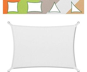 Voile d'ombrage hydrofuge protection UV note de test 1.4 nombreuses couleurs blanc 5x7 m