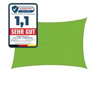 Voile d'ombrage hydrofuge protection UV note de test 1.4 nombreuses couleurs vert clair 5x7 m