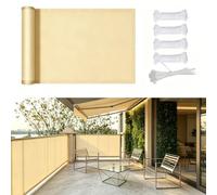 Voile d'ombrage Imperméable, 0.55x8.5m Rectangulaire Toile Ombrage PES Résistant à l'eau, Résistant 98% Protection Rayons UV pour Patio Terrasse Extérieur, Jaune Clair 8.5x0.55m