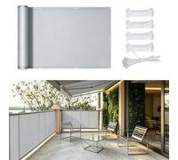 Voile d'ombrage Imperméable, 0.55x9.5m Rectangulaire Toile Ombrage PES Résistant à l'eau, Résistant 98% Protection Rayons UV pour Patio Terrasse Extérieur, Gris Clair 9.5x0.55m