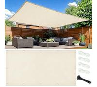 Voile d'ombrage Imperméable 2.5x4.5M Rectangulaire Voiles Ombrages Rectangulaire avec Oeillets et Cordons, UV Protection Voiles D'ombrage pour Patio Terrasse Jardin Balcon Extérieur - Blanc cassé