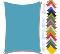 Voile d'ombrage imperméable 2 x 2,5 m - UV 95 % résistant aux UV pour piscine, jardin, terrasse, camping - Abri parapluie bleu