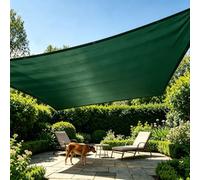 Voile D'ombrage Imperméable 4.2x3.6 M Toile Ombrage Rectangulaire 160 g/m² Protection UV 95% pour Jardin, Terrasse, Balcon, Extérieur, Cordon de Montage Inclus - Vert foncé