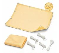Voile d'Ombrage Imperméable 98% Protection UV Jaune 0.85x5.5M Robuste Rectangulaire Auvent avec Œillets et Cordes pour Terrasse Jardin Piscine Fête
