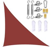 Voile d'ombrage imperméable anti-UV avec kit de fixation - Auvent triangulaire pour terrasse et jardin - Comprend 3 cordes pour une installation facile