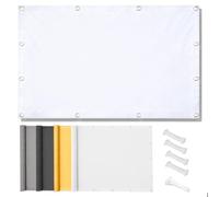 Voile d'Ombrage Imperméable Blanc Robuste 1x0.55M Rectangulaire 98% Protection UV Auvent Extérieur avec Œillets et Cordes pour Terrasse Balcon Piscine